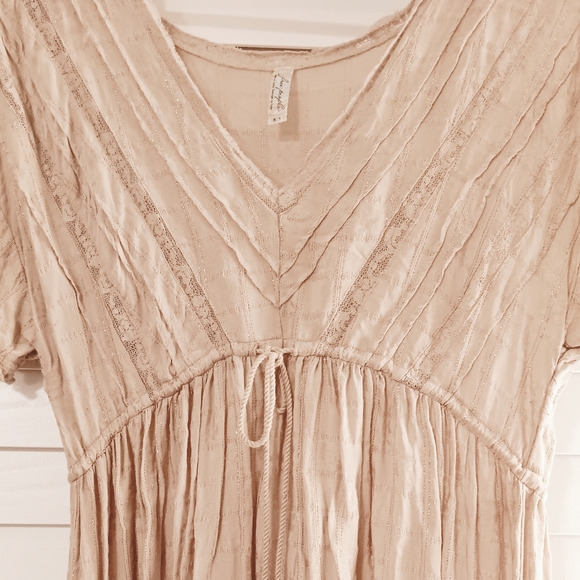 FREE PEOPLE 🐎🌾 rare htf vintage india linen cotton crochet lace tie midi dress - Picture 8 of 9